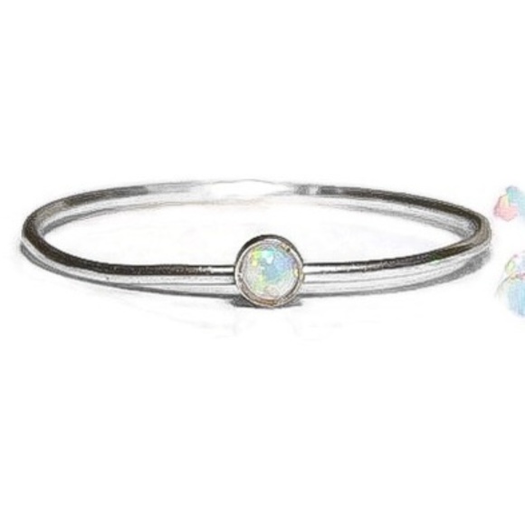 925 Sterling Silver White Fire Opal Ring - Picture 2 of 8